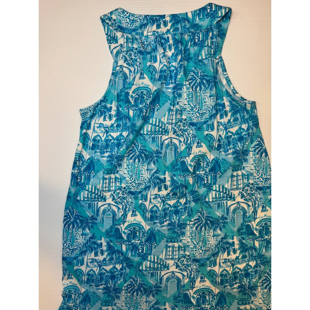 Lilly Pulitzer Lindy Dress XXS Amalfi Blue Swing Shift Resort Tropical Cotton - Picture 7 of 12